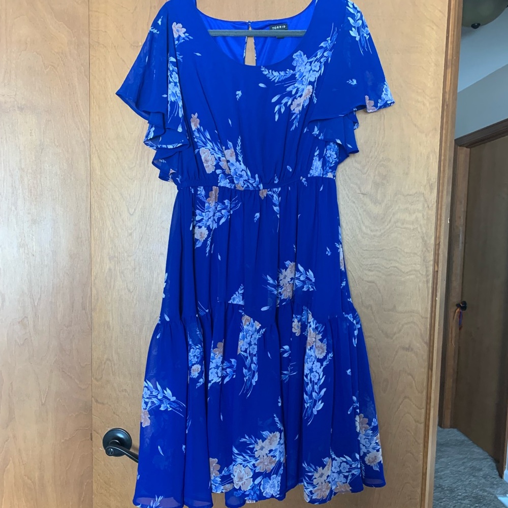 💙 Chiffon Ruffle Hem Skater Dress
